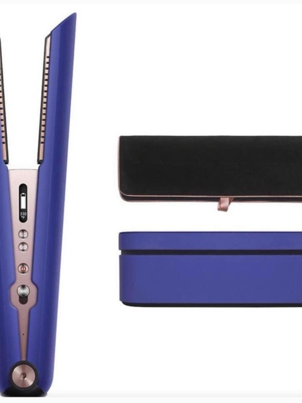Dyson Purple and Rose Gold Hair Straightener with Travel Case